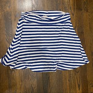 Flowy White & Blue Striped Skirt